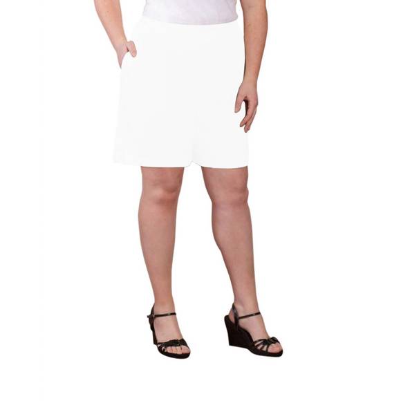 NEW ON THE PLUS SIDE jersey cotton shorts - plus in white - Picture 1 of 1